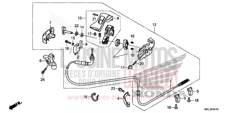 LEVIER DE STATIONNEMENT von NC750X DCT MAT BALLISTIC BLACK METALLIC (NHA86) von 2019
